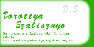 dorottya szalisznyo business card